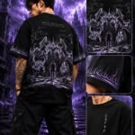 Larren Devis Men Graphic Print Round Neck Cotton Blend Black T-Shirt