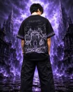 Larren Devis Men Graphic Print Round Neck Cotton Blend Black T-Shirt - Image 3